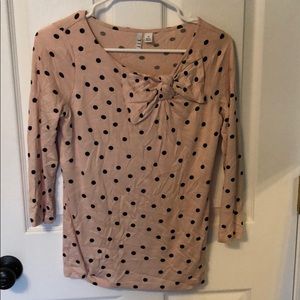 Light pink polka dot top